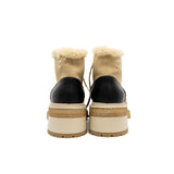 thumbnail ankle boots with fur in beige suede #37