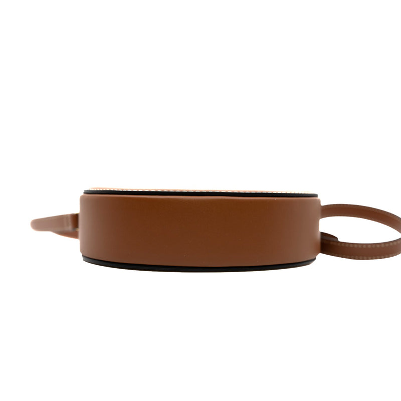 Crossbody Oval Purse Cuir Triomphe In Smooth Calfskin Tan