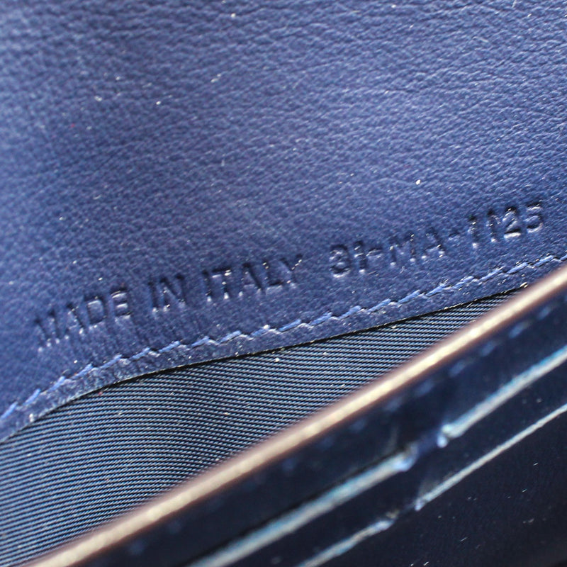 Diorissimo Envelope In Dark Blue/Navy Patent/Leather Long Wallet Blue/PHW - L'UXE LINK