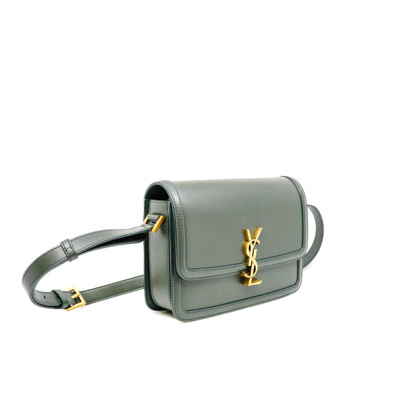 medium solferino satchel in calfskin dark green ghw 2020