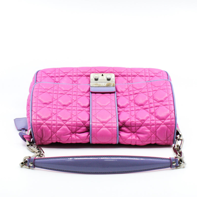 Miss Promenade Cannage Pink Lambskin Flap Bag PHW - L'UXE LINK