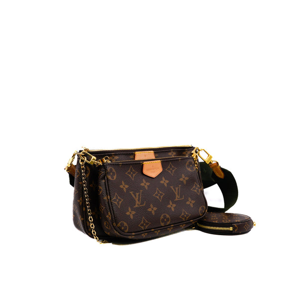 Multi Pochette Accessoires Bag Monogram with Green Strap - L'UXE LINK