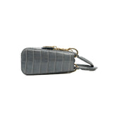 thumbnail mini lady dior in grey crocodile rghw with crystal 2021