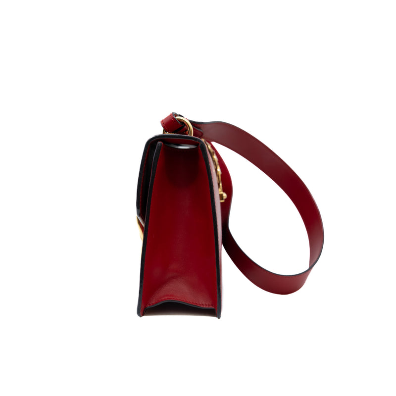 medium Sylvie in leather red ghw 2015 missing fabric strap
