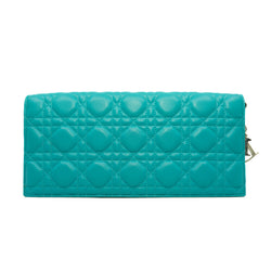 Cannage Lambskin Lady Dior Aqua Green Clutch 2014 (No Chain Strap) - L'UXE LINK