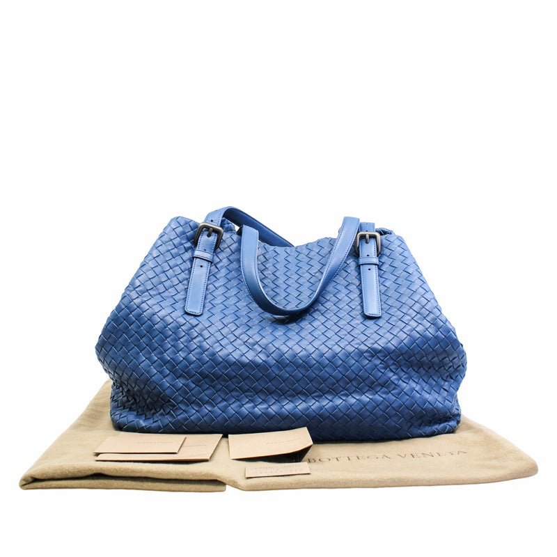 Cesta Tote  Intrecciato Nappa  Large Leather Sky Blue - L'UXE LINK