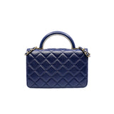 thumbnail woc with top handle in navy lambskin ghw #CA75XXXX