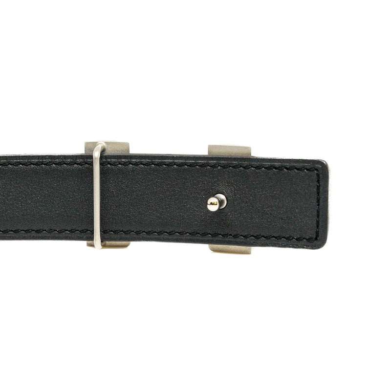 Mini Constance H Belt 24mm Epsom/Swift Leather Electric Blue/Black PHW Size 95