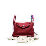 thumbnail Lindy 30 in tc rubis red phw stamp T with twilly