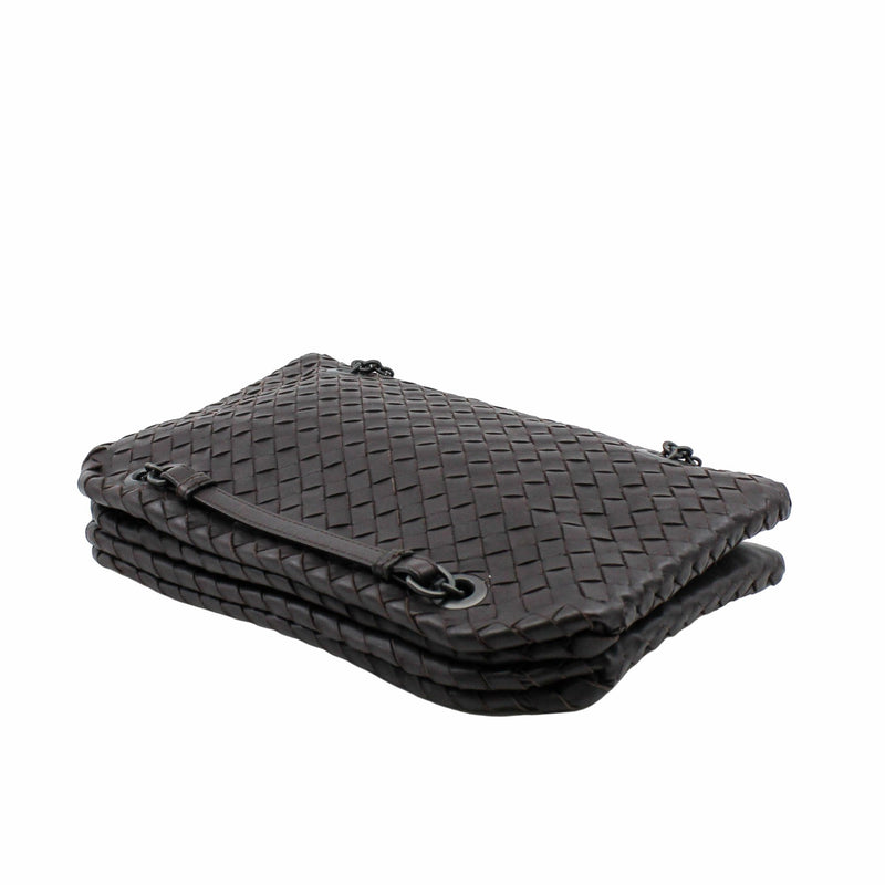 Nero Intrecciato Nappa Chain DUO Bag Black PHW - L'UXE LINK