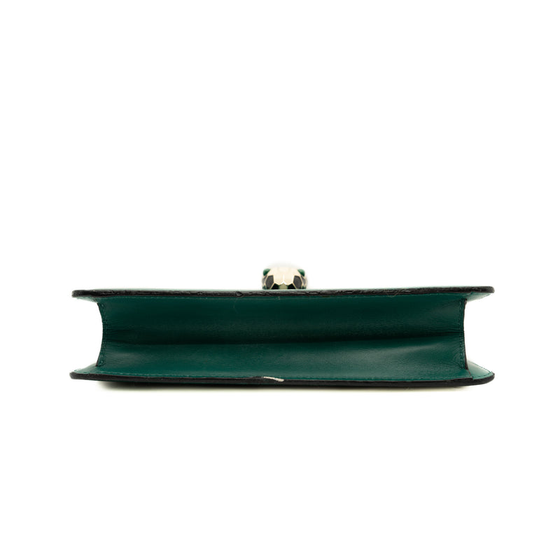 Serpenti Forever Chain Wallet in calfskin green ghw - L'UXE LINK