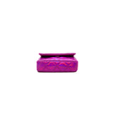 thumbnail Metallic pink patent leather pouch phw