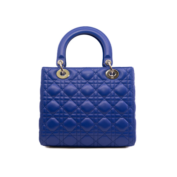 medium lady dior zippy style  in lambskin electric blue phw 2013