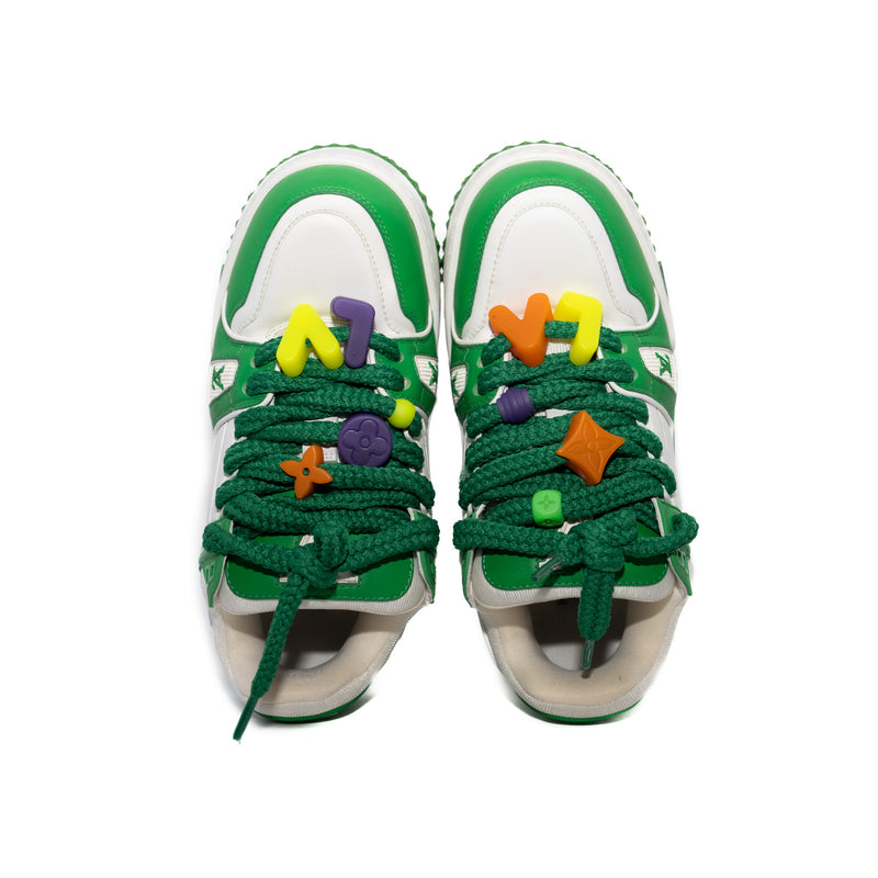 Trainer Maxi Sneakers Leather Green/White Size 5 - L'UXE LINK