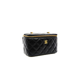 thumbnail long vanity case with black heart chain in lambskin black ghw