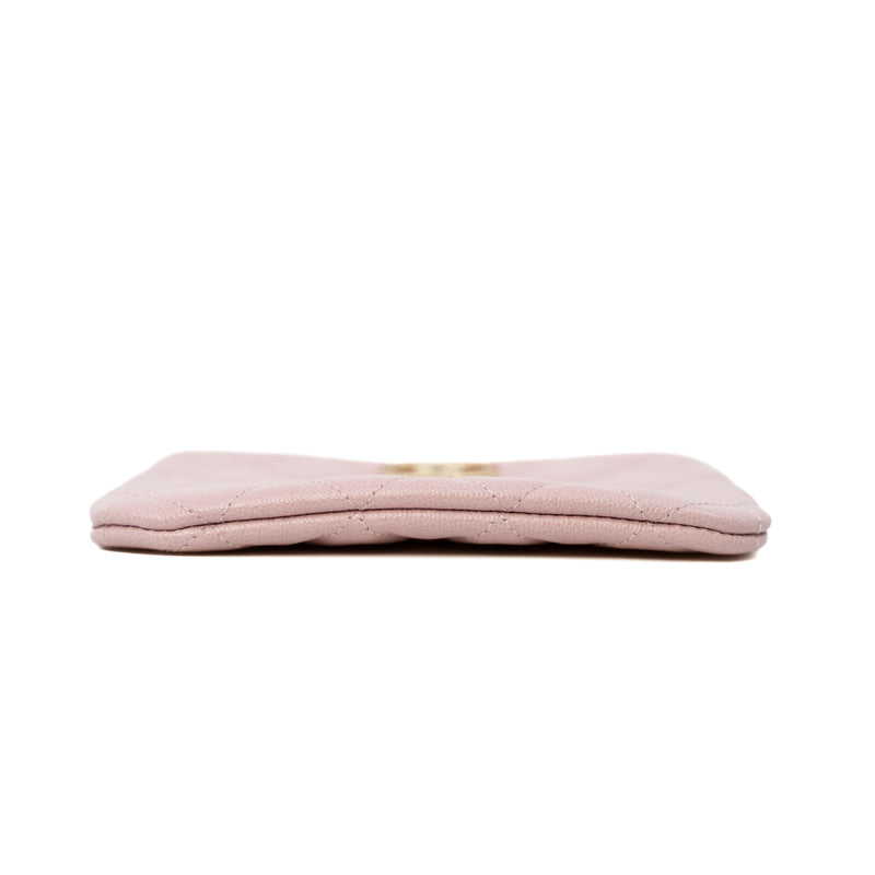 Mini Classic O Case In Pink Caviar Leather Quilted Pouch GHW - L'UXE LINK