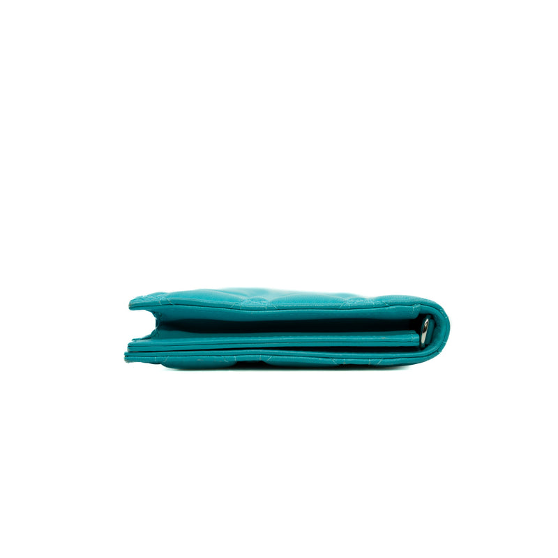 Cannage Lambskin Lady Dior Aqua Green Clutch 2014 (No Chain Strap) - L'UXE LINK