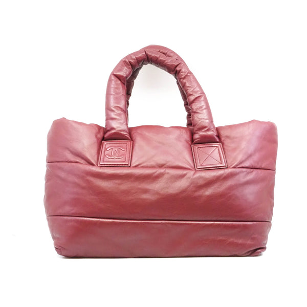 Coco Cocoon Burgundy/Black Lambskin Reversible Tote Bag PHW Seri 12 - L'UXE LINK