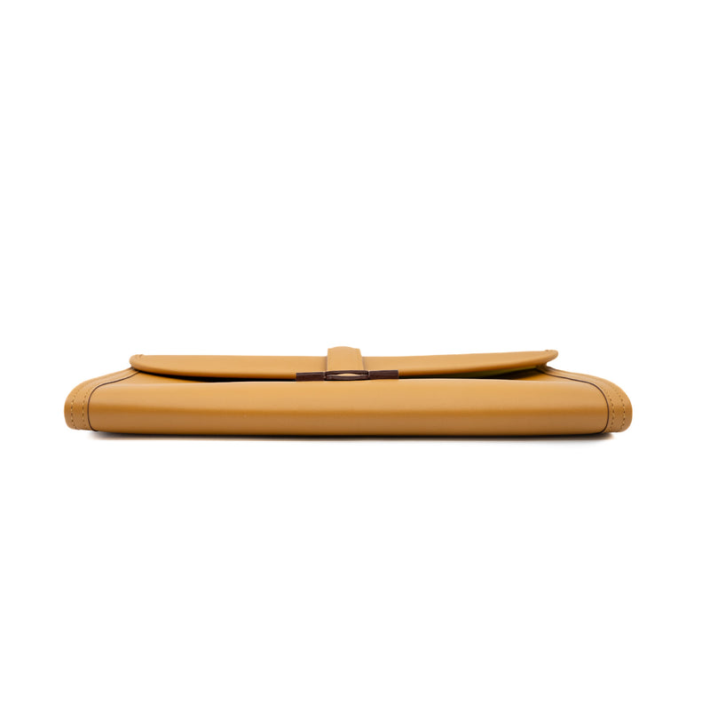 jige clutch in swift brown/lime y stamp