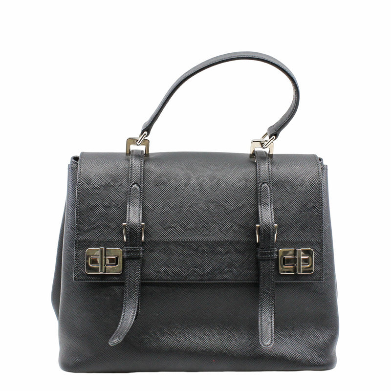 Vitello Lux Flap Bag Black PHW - L'UXE LINK