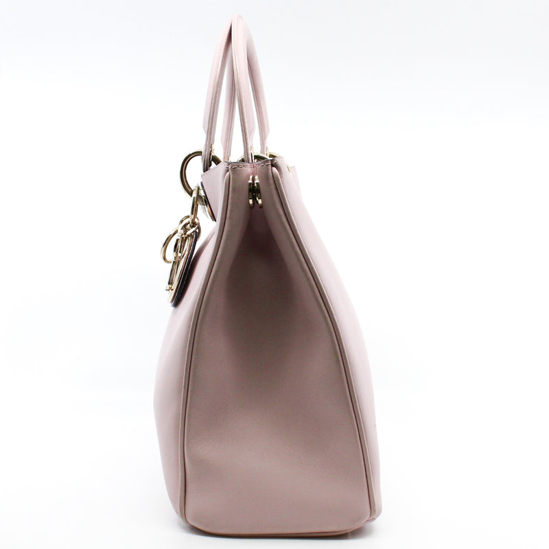 Small Diorissimo In Nude Pink/Black Calfskin Handbag GHW With Strap - L'UXE LINK