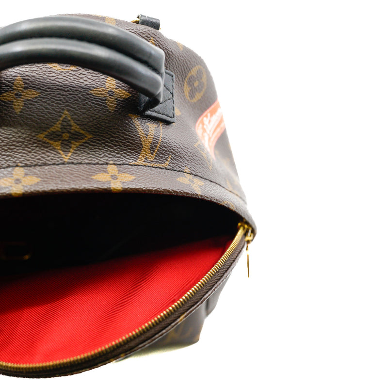 limited edition louis vuitton red and black backpack Mini Limited Edition Multicolor Palm Spring Monogram Canvas Backpack GHW With Strap – L'UXE LINK