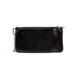 thumbnail snake clutch chain bag in black  ghw