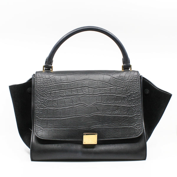 Trapeze black crocodile embossed ghw