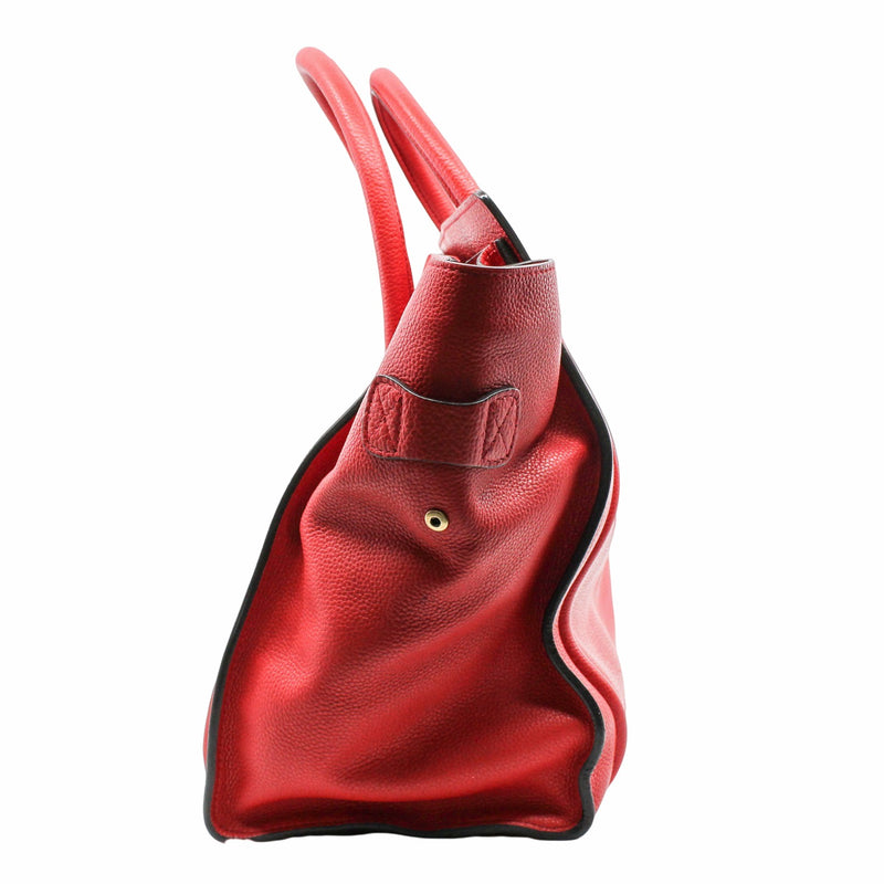 Luggage Bag  Mini Grainy Leather Caviar Red - L'UXE LINK