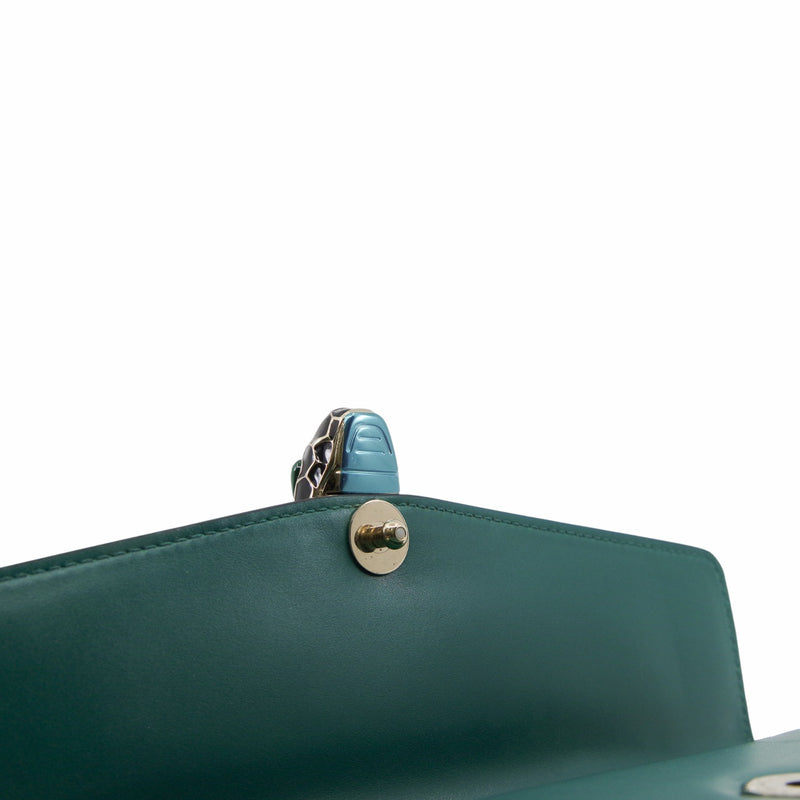 serpentine MM green double flap ghw - L'UXE LINK