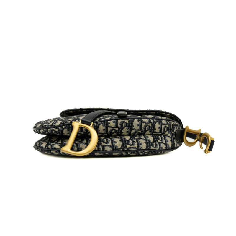 medium saddle bag in Blue Dior Oblique Jacquard ghw  2020