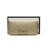thumbnail long wallet in gg leather gold