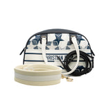 thumbnail large zip bowling bag printed star navy/white leather Ghw