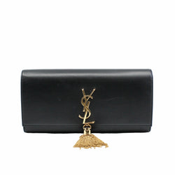 clutch leather black  ghw - L'UXE LINK