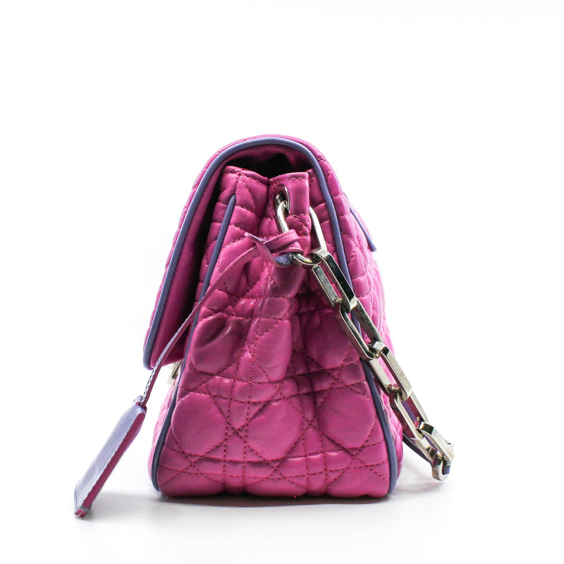 Miss Promenade Cannage Pink Lambskin Flap Bag PHW - L'UXE LINK