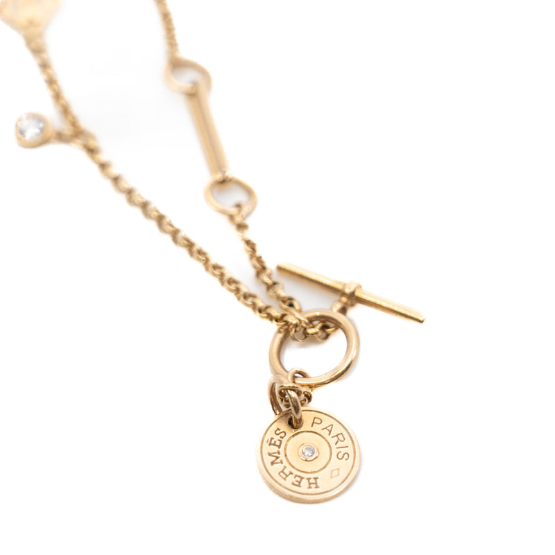 gambade bracelet with h logo and diamond in 18k rose gold