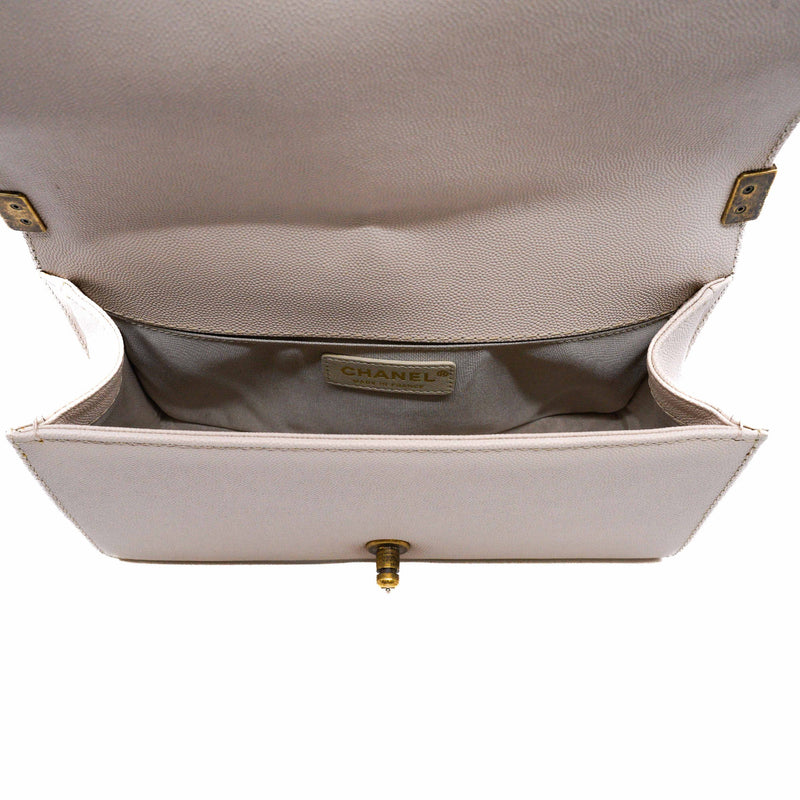 medium leboy limited in chevron caviar beige aged ghw seri 25 - L'UXE LINK