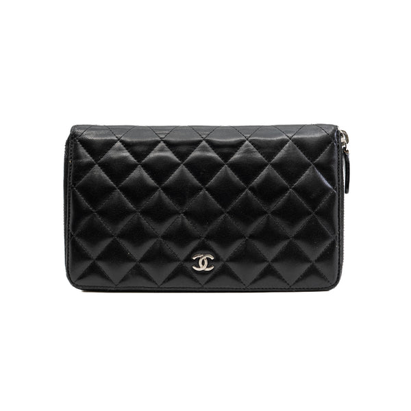 cf zippy wallet in lambskin black phw seri 20