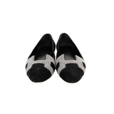 thumbnail Roxane flat with sequin in black suede #35