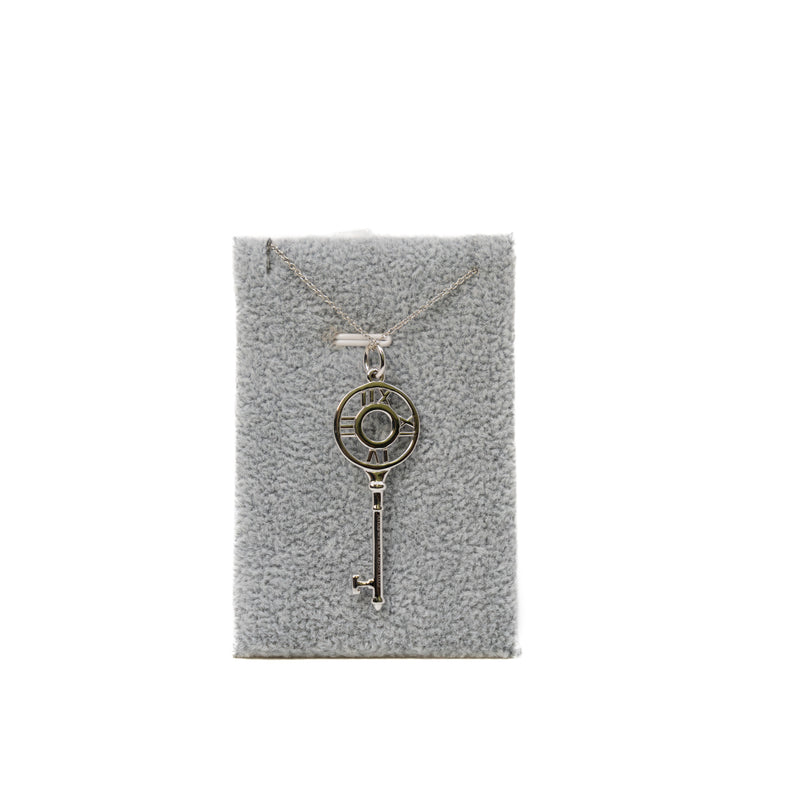 Tiffany Atlas Key 18K White Gold And Diamond Silver Pendant Necklace - L'UXE LINK