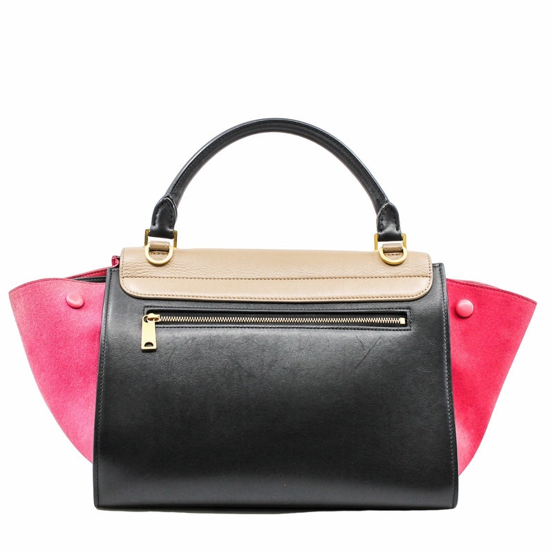 Trapeze Bag Small Leather Brown pink black GHW - L'UXE LINK