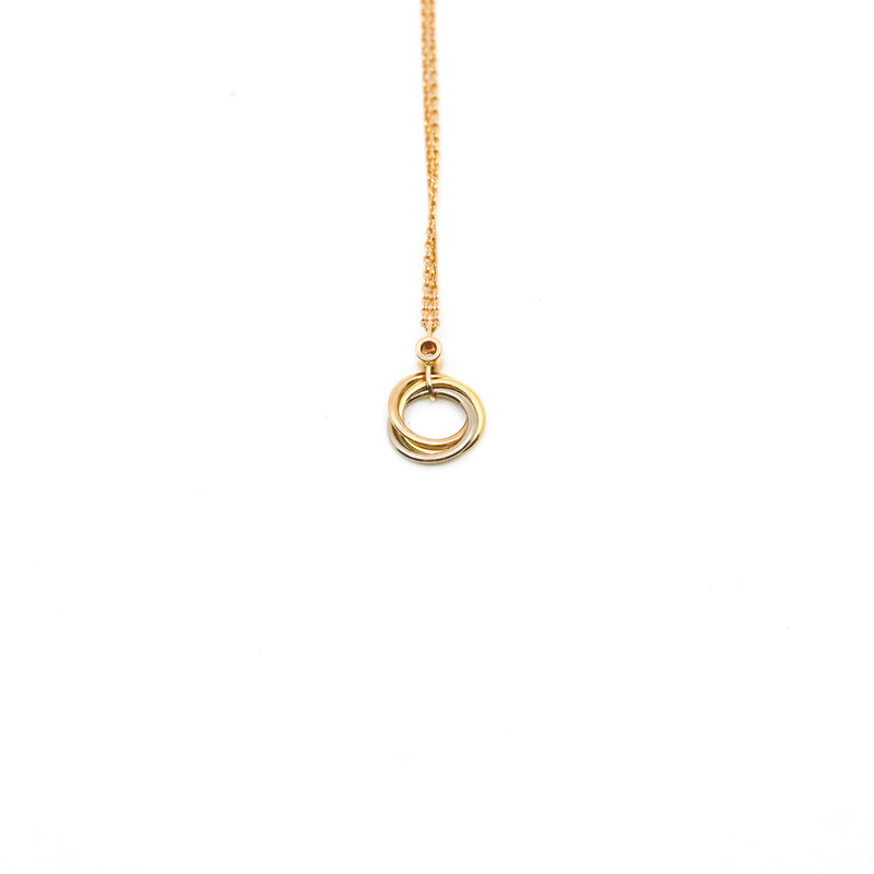 love necklace 2 diamond necklace 18k rg seri JGN568 - L'UXE LINK