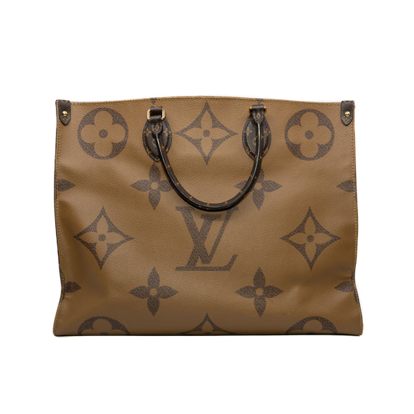 OnTheGo GM Tote Bag Monogram Reverse Monogram Canvas Brown Ghw 2019 - L'UXE LINK