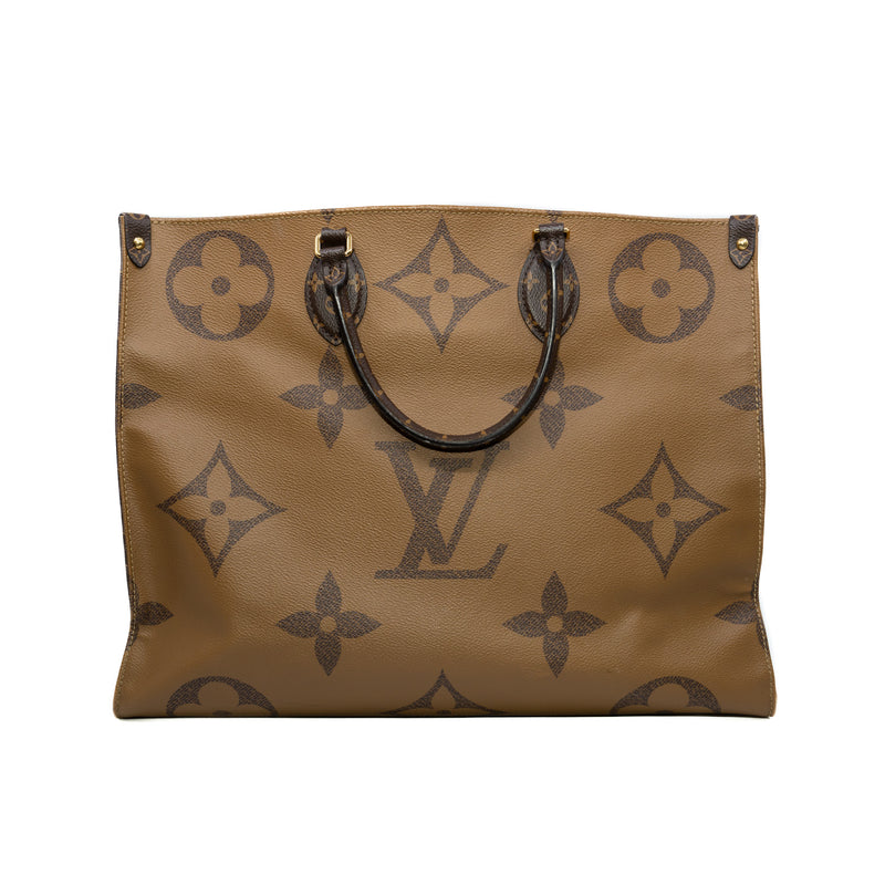 OnTheGo GM Tote Bag Monogram Reverse Monogram Canvas Brown Ghw 2019 - L'UXE LINK