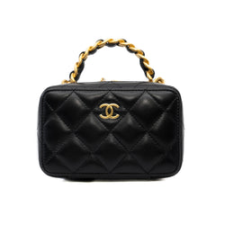 mini vanity with chain top handle in lambskin black ghw #N5U1xxxx