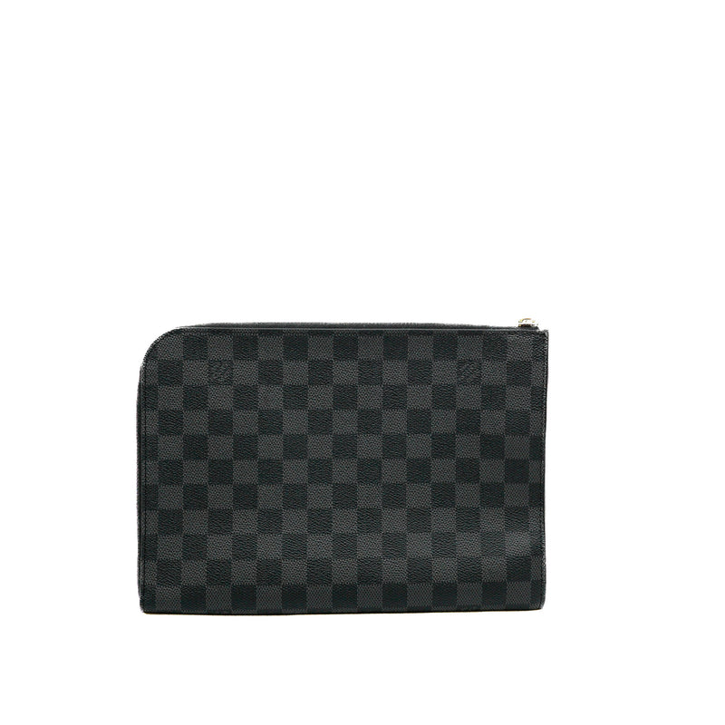 Damier Graphite Pochette Jour GM Zippy Clutch Bag PHW - L'UXE LINK
