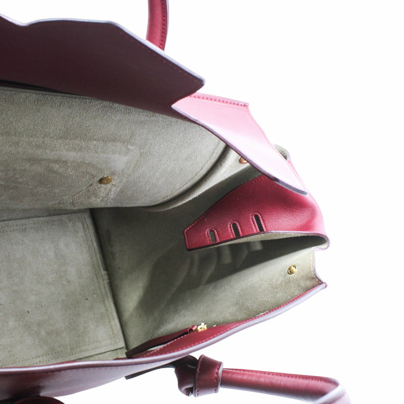 Tie Knot Taille Moyenne Cuir Tote Bag red - L'UXE LINK
