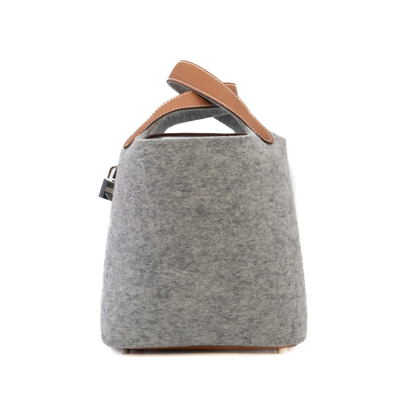 Picotin Lock 18 Feutre/Swift Gris Clair/Gold PHW Y Stamp - L'UXE LINK