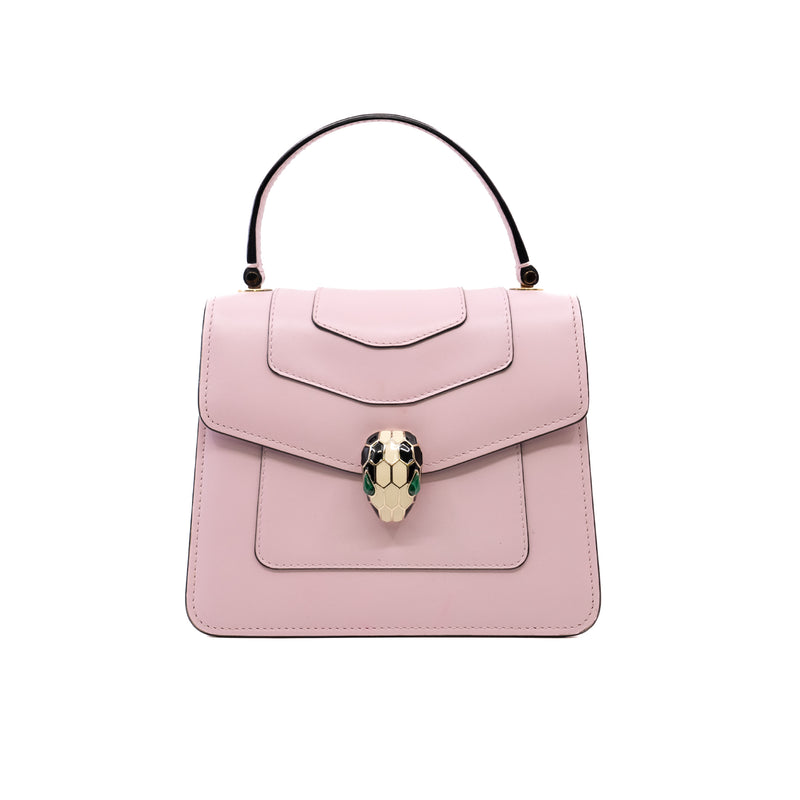 BVLGARI SERPENTI FOREVER CROSSBODY TOP HANDLE BAG IN PINK GHW