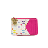 thumbnail card holder in pink/multicolour monogram